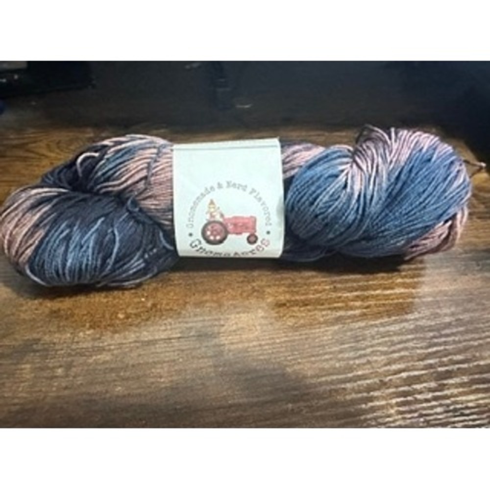 Gnome Acres House Gnome Yarn 100g Navy Rose NEW OOAK Fingering Sock Merino Nylon